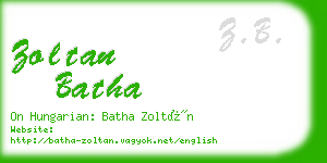 zoltan batha business card